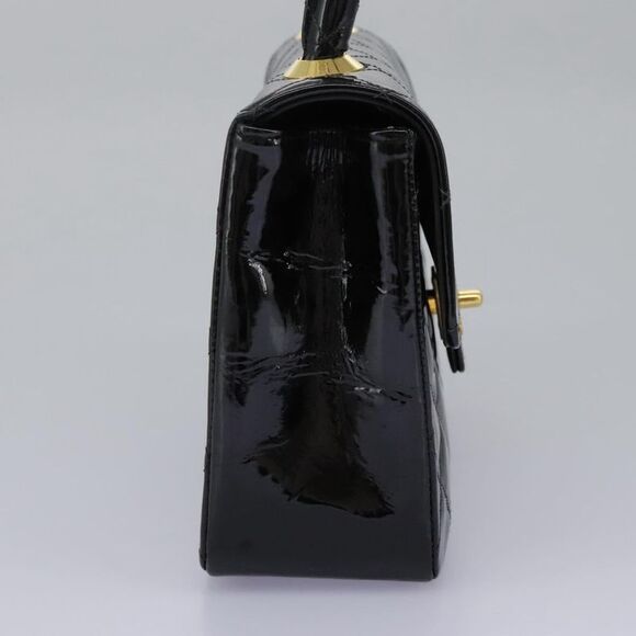 Chanel Cc Turnlock Top Handle Flap Bag Patent Leather Black Patent_Leather - Picture 3 of 16